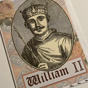 Carte du roi Guillaume II. Carte vierge du roi Guillaume II avec enveloppe