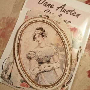 Jane Austen stickers. Pretty vintage style stickers of the English author Jane Austen.