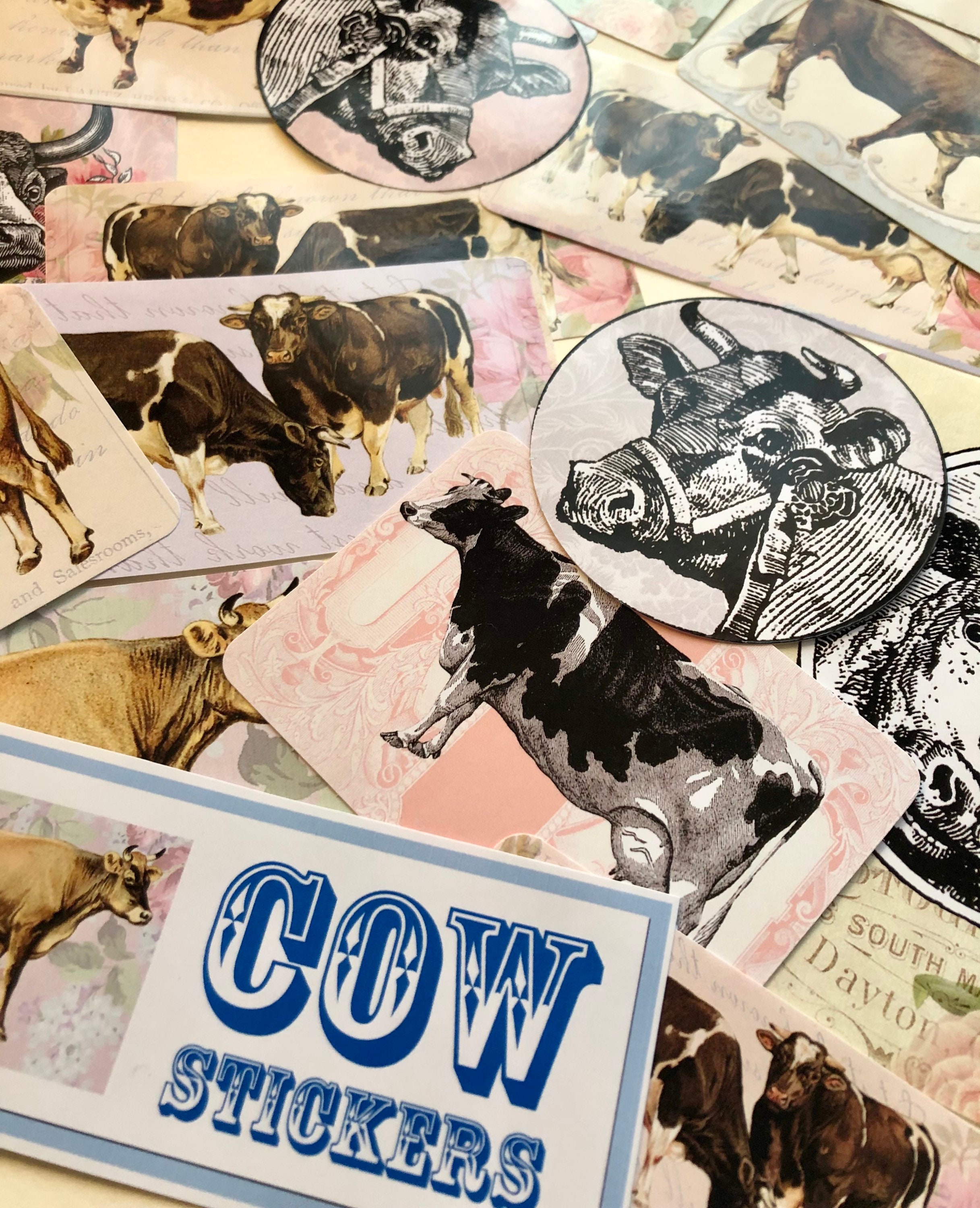 Cow Sticker Sheet Cow Print Stickers Bullet Journal 