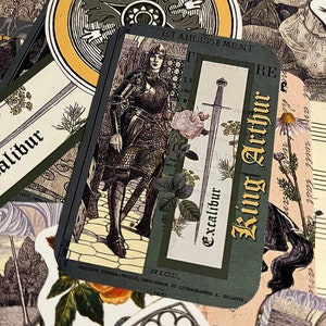 Autocollants du roi Arthur. Stickers La légende du roi Arthur avec les chevaliers du royaume
