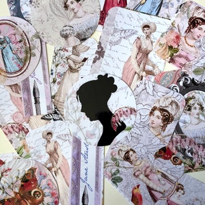 Adesivos de Jane Austen, adesivos de orgulho e preconceito para seu laptop, diário, álbum de recortes, diário de lixo eletrônico e muito mais