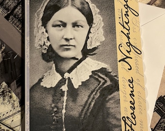 Florence Nightingale card. Pretty blank card with image of Florence Nightingale