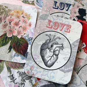 Adesivi romantici in stile vintage, bellissimi adesivi per il tuo pianificatore, diario, creazione di carte e altro ancora!