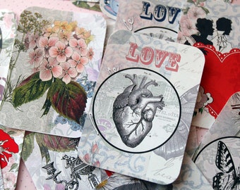 Vintage Style Romantic Stickers, Journal Planner Embellishments
