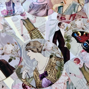 Vintage stickers. Stickers in jaren 20-stijl. Mooie en stijlvolle stickers voor je dagboek en meer. 27 stickers