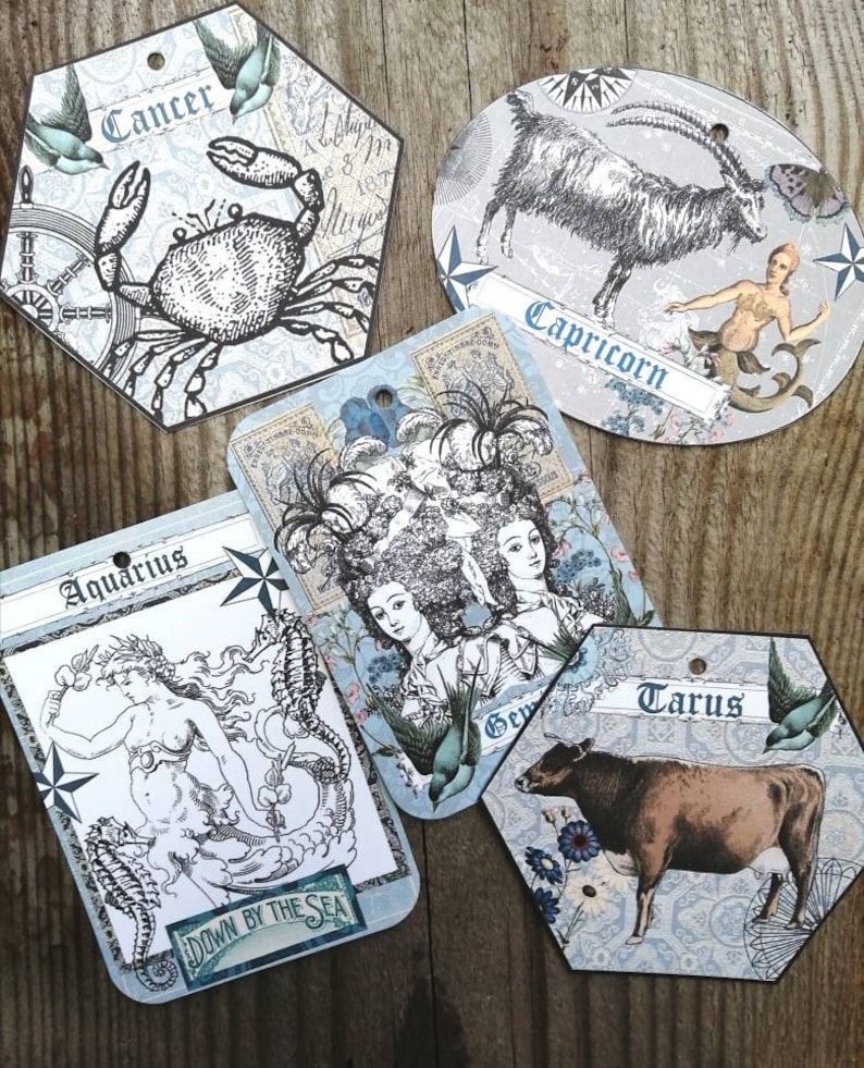 Zodiac Stickers and Tags Set Etsy