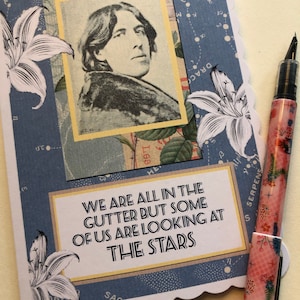 Oscar Wilde-wenskaart. Wenskaart auteur
