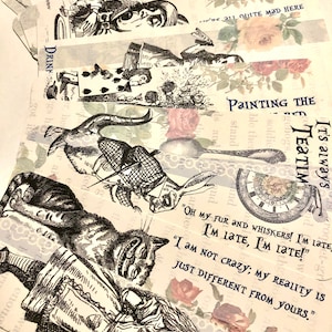 Marque-pages Alice au pays des merveilles. Dix cartes de signets Alice au pays des merveilles