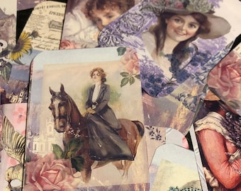 Pretty stickers. Provence style stickers with a lavender theme for your journal, card making and more