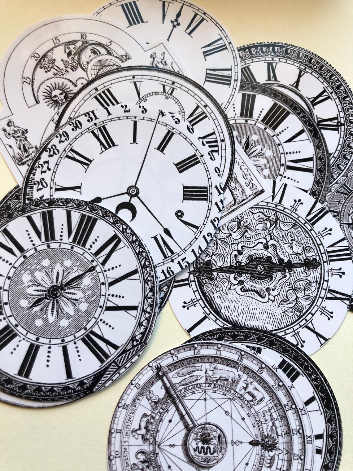 Clock stickers vintage style clock face stickers for your Etsy