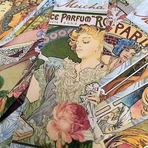 Alphonse Mucha bookmarks. Beautiful Mucha bookmarks. 10 pretty Art Deco style bookmarks