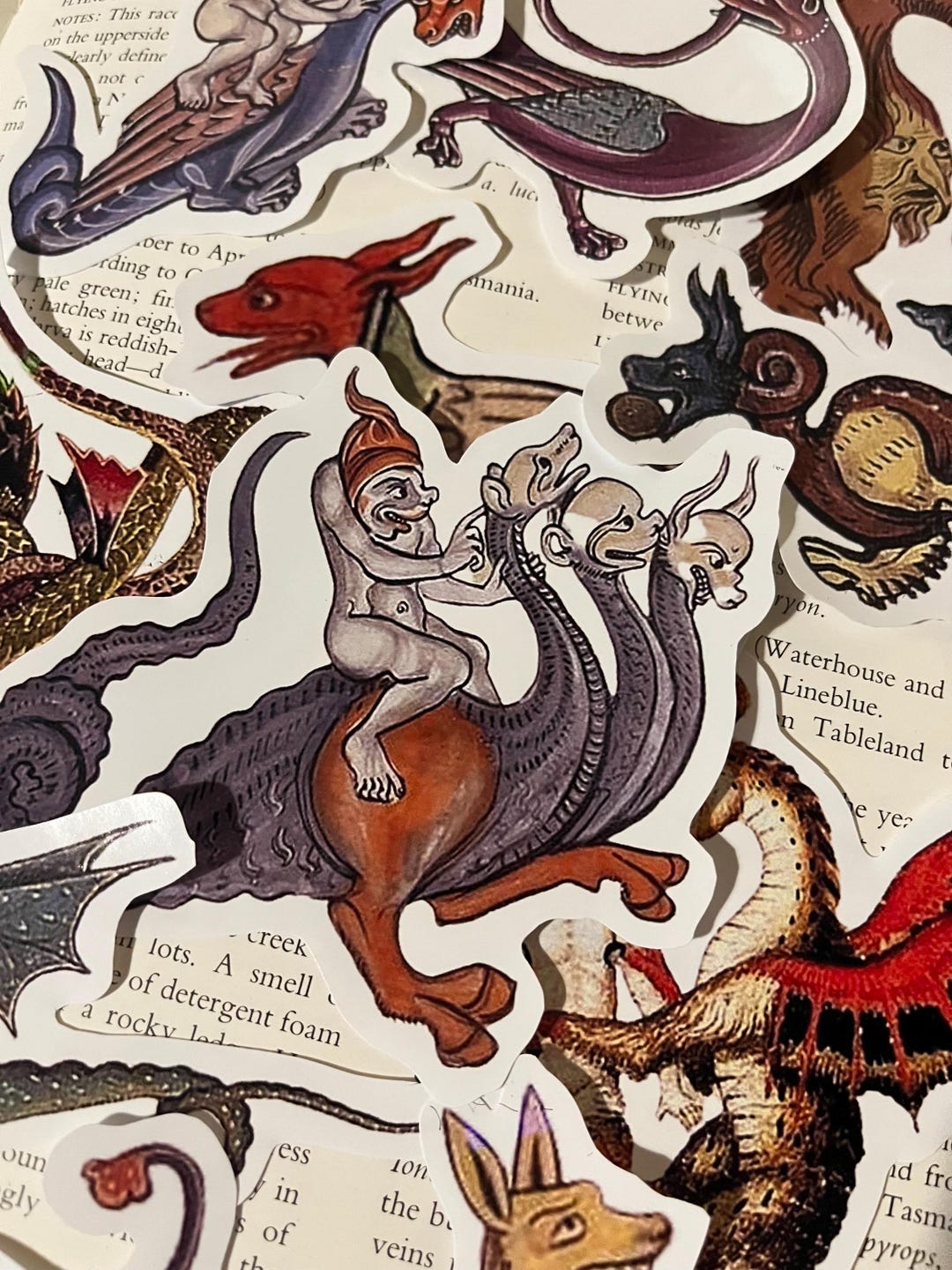 Medieval Dragons. Medieval Manuscript Stickers. A Selection of Fun ...