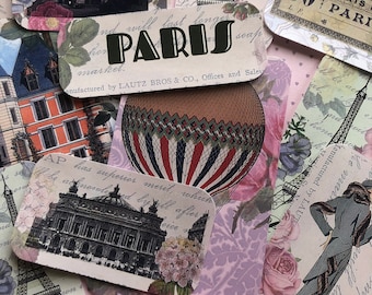 Paris stickers. Pretty vintage style Paris stickers for your journal, card making and more