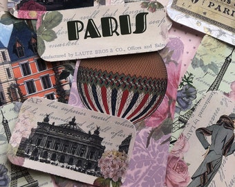 Paris stickers. Pretty vintage style Paris stickers for your journal, card making and more