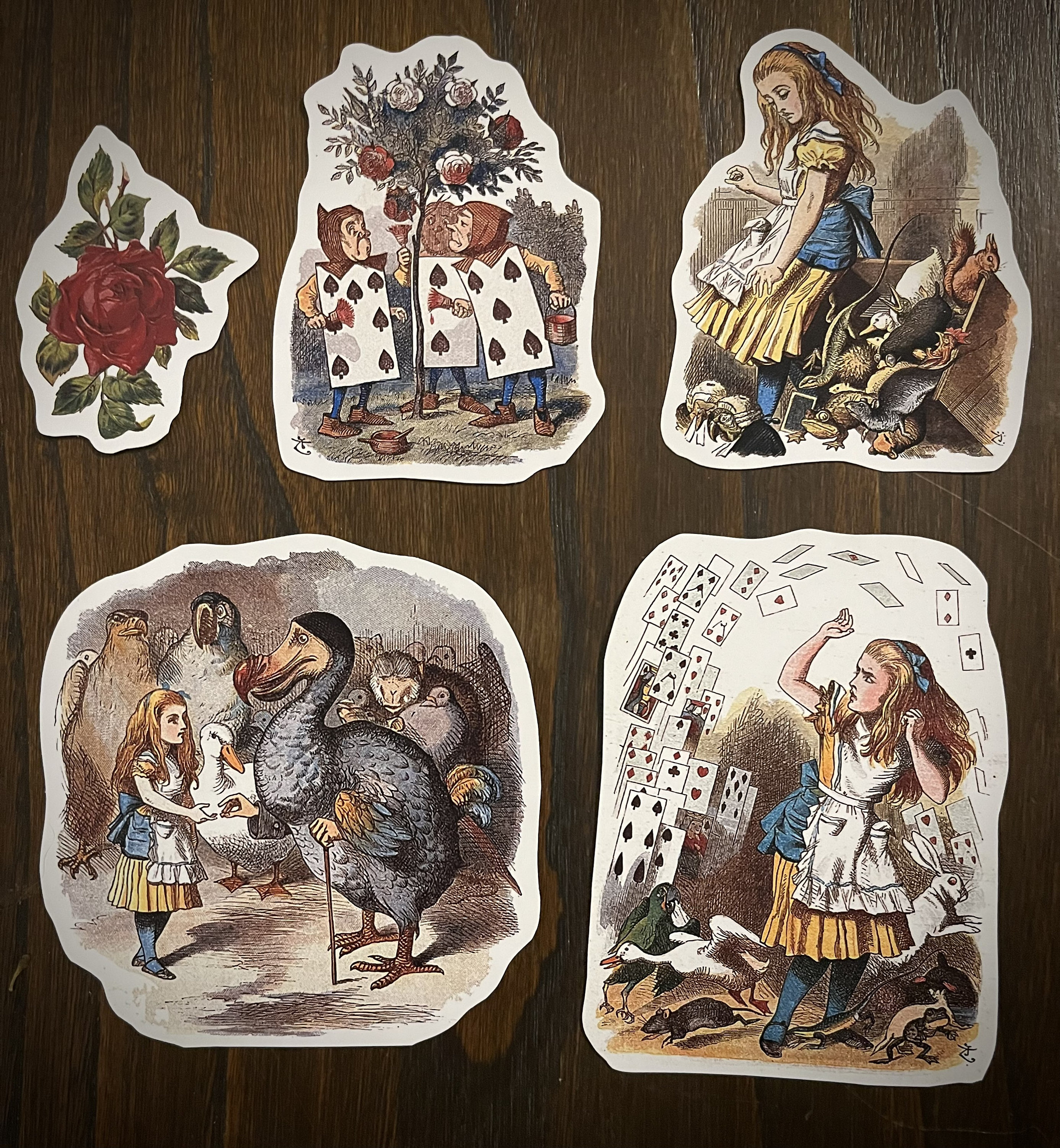Alice in Wonderland Stickers. 18 Colour Alice in Wonderland Stickers - Etsy