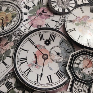 Uhr-Aufkleber, Ziffernblatt-Aufkleber im Vintage-Stil für dein Journal, Scrapbook, Kartenherstellung und mehr