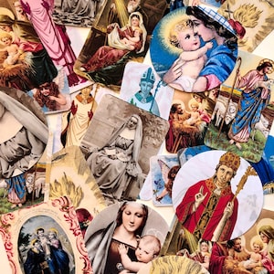 Adesivi religiosi per il tuo laptop, diario, album di ritagli e altro ancora. Adesivi in stile vintage pronti per essere utilizzati in tutti i tuoi progetti