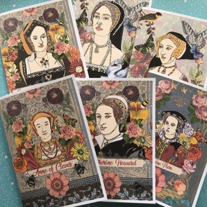 Henry VIII en zijn zes vrouwen kaartenset. 8 kaarten met Henry VIII en zijn zes vrouwen