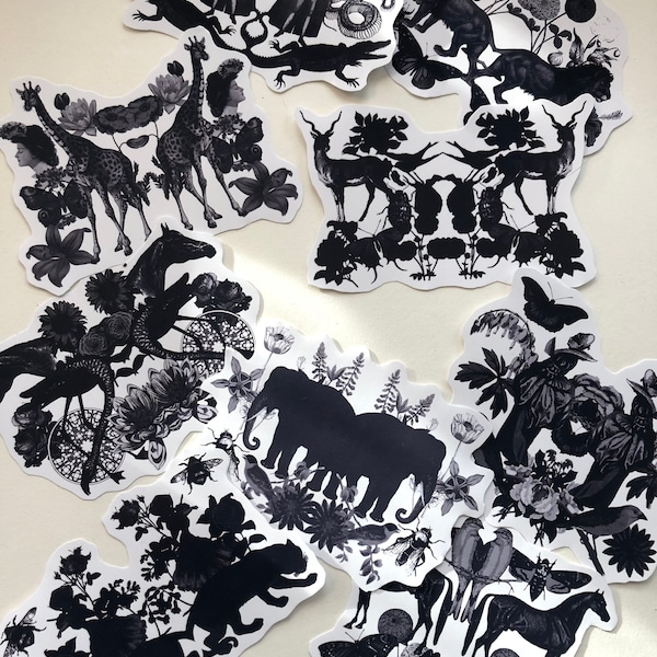 Ink Blot stickers, based on the Rorschach ink blots test