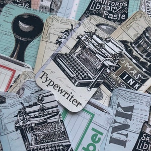 Autocollants, autocollants de papeterie pour votre journal, ordinateur portable, fabrication de cartes et bien plus encore. Tampon à l’encre, tampon en caoutchouc, autocollants de machine à écrire et plus encore!