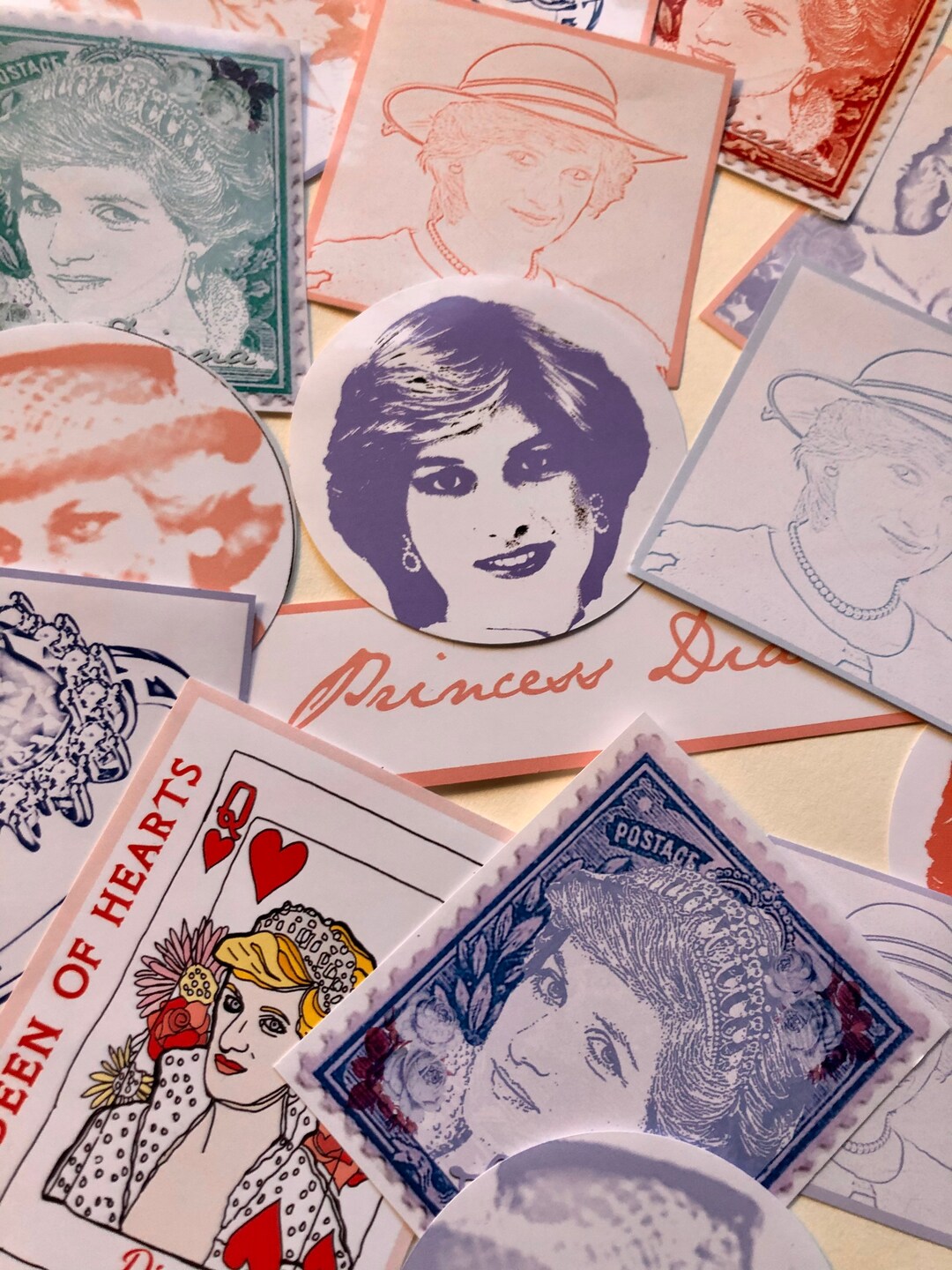 Diana Sticker Princess Diana Stickers, Patriotic Theme, Handmade, Set of 18 - Etsy