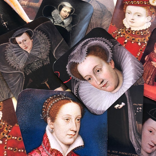 Mary queen of Scots stickers. Historical portrait stickers