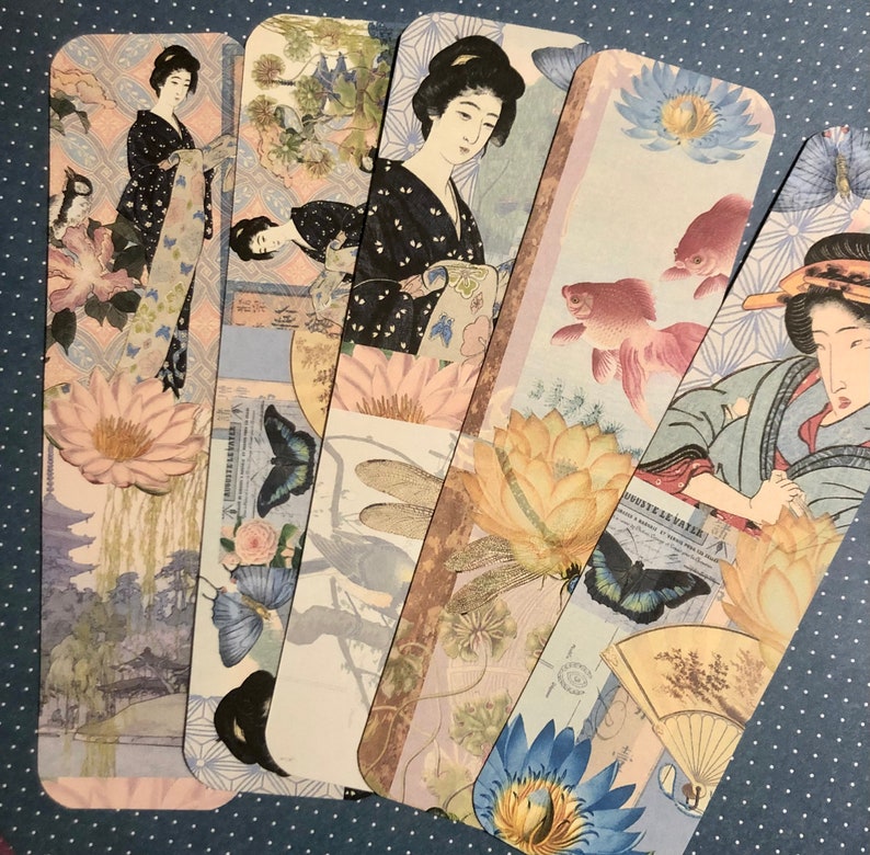 Pretty Japanese Geisha Bookmark Set. Set of 10 Japanese Geisha - Etsy