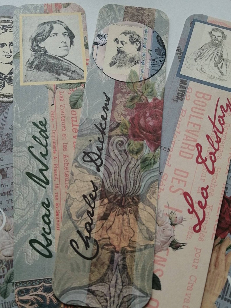 Author Bookmarks 10 Bookmarks Featuring Classic Novelists. Etsy UK