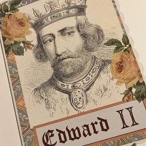 Carte Édouard II. Carte de vœux vierge du roi Édouard II avec enveloppe