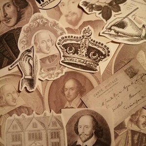 Shakespeare stickers for your journal, planner, card making and more. Stickers of the famous poet and writer feom stratford in England