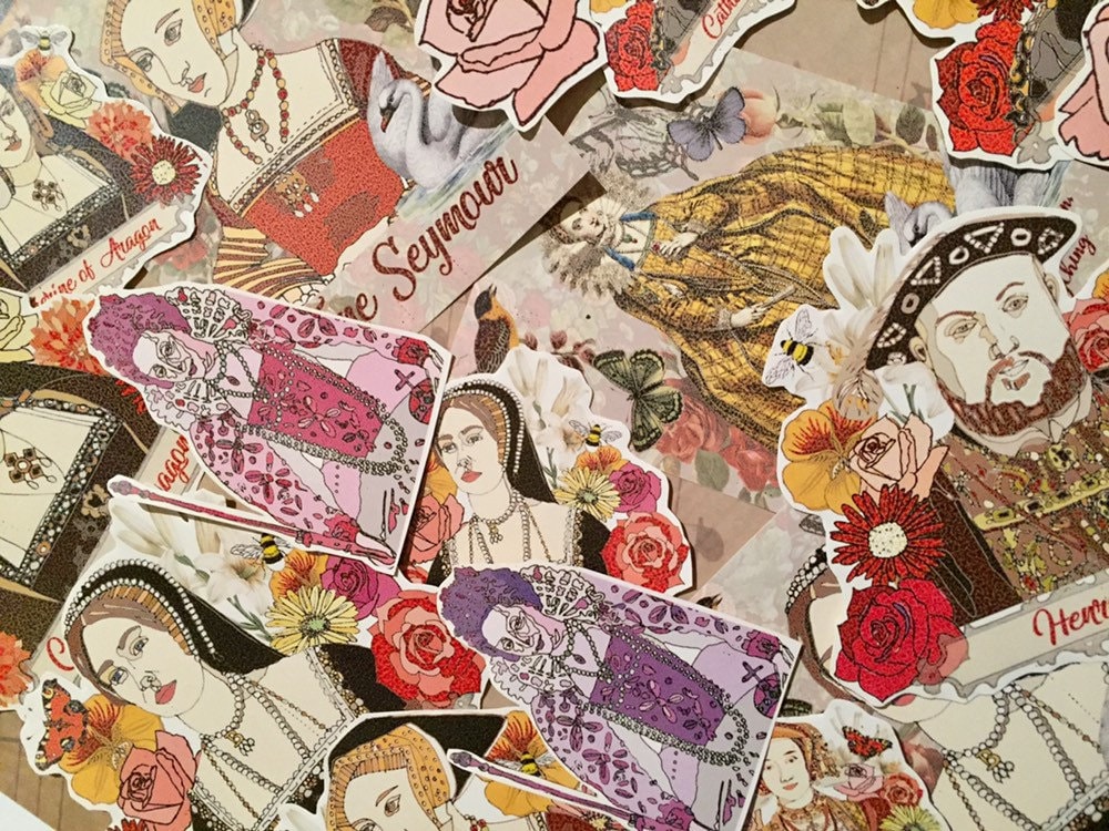 Henry VIII Stickers, Anne Boleyn, Tudor, Catherine of Aragon, Jane Seymour, King, Queen, History, England,