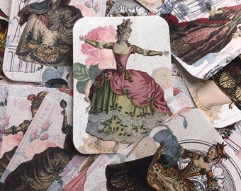 Pegatinas de señora francesa, bonitas damas de estilo vintage para su diario, planificador, fabricación de tarjetas y más