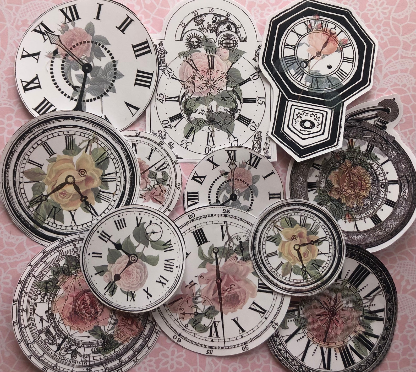 Clock stickers vintage style clock face stickers for your Etsy