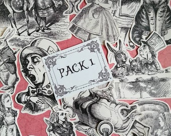 Adesivos estilo vintage de Alice no país das maravilhas para seu laptop, diário, álbum de recortes e muito mais