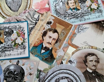 Halloween stickers featuring Edgar Allan Poe