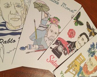 Famous artist prints. Van Gogh, Salvador Dali, Picasso and Monet prints