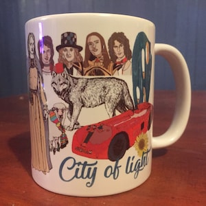 Wolverhampton Tasse, Stadt des Lichts Wolverhampton Tasse, Sonnenstrahlen Auto, Schaf, Wolf, City Tasse
