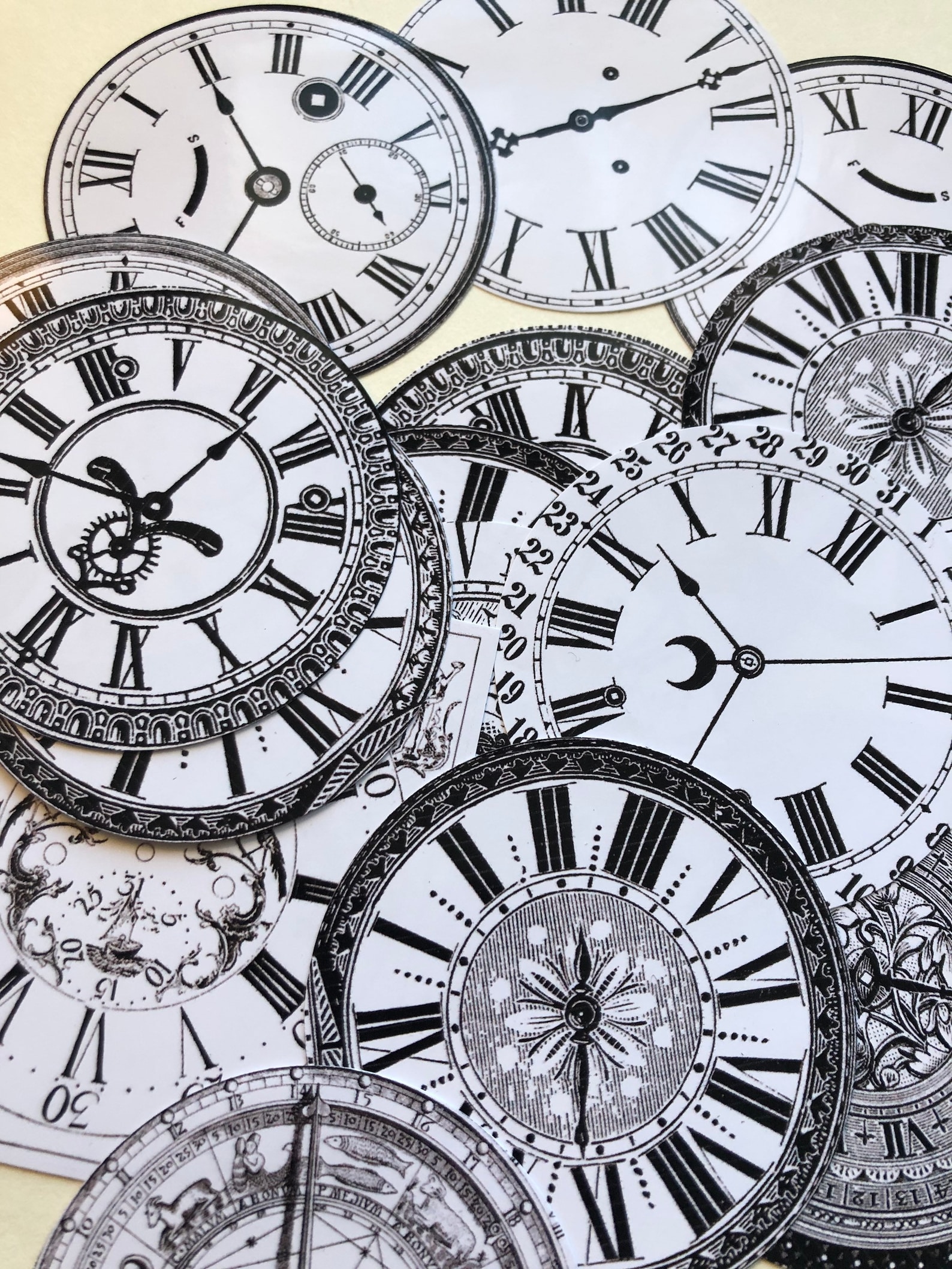 Clock stickers vintage style clock face stickers for your Etsy