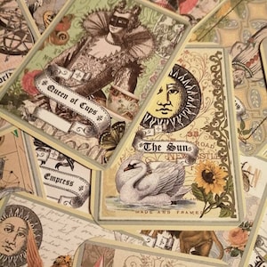 Adesivos e cartas de tarô para diários, álbuns de recortes e muito mais