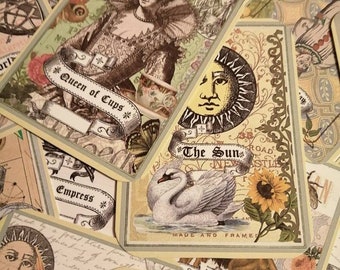 Tarot stickers and cards for journals, scrap book and more