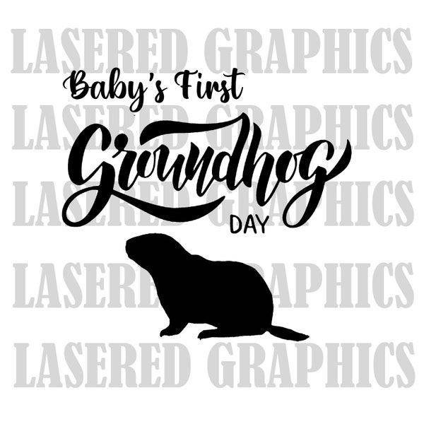 Baby's First Groundhog Day, Groundhog Day, Punxsutawney Phil- svg, eps, jpeg-Clean Lines, Ready for your project!