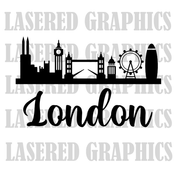London City Skyline Clipart SVG-Vector Clip Art Graphics-Digital Download-Cut Ready Files svg, jpeg, eps