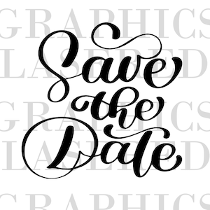 ¡Reserve la fecha!  Descarga instantánea, svg, eps, jpeg.  Boda, compromiso, novia, novio.