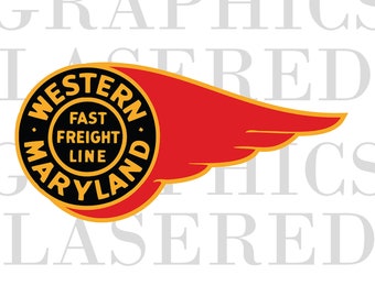Western Maryland Railroad-Fast Freight Line Logo- svg, jpeg, eps- Instant Download- railroad, freight line, Maryland, Pennsylvania