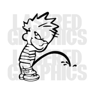Calvin, Boy peeing - lustige Clipart - digitaler Download svg, eps, jpg- saubere Linien, fertig für Dein Projekt!