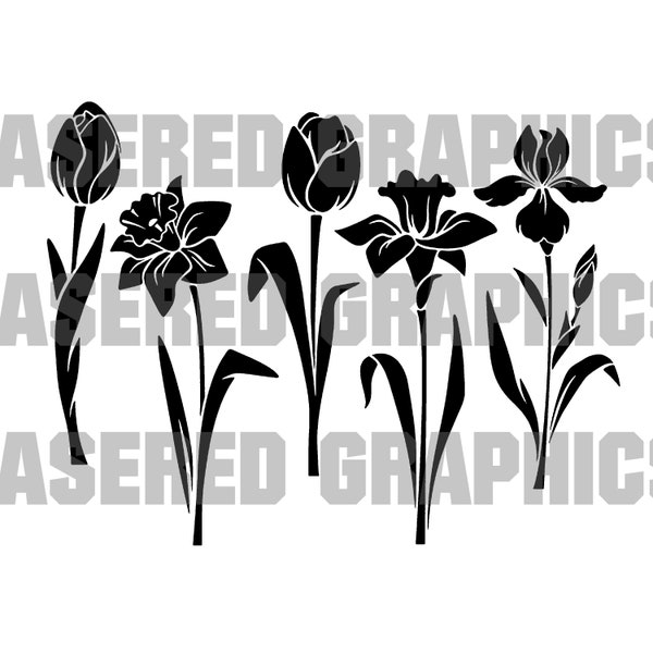 Daffodils SVG - Flower SVG - Flowers in Jar svg - Mason Jar svg - Ball Jar svg -Flowers in Vase - Cut File - Cricut - Love - Ready to Cut