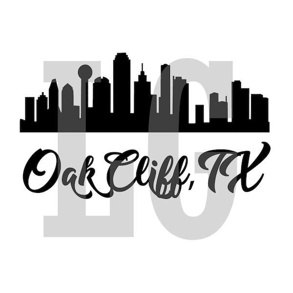 Oak Cliff Texas, Dallas Skyline- cut file, svg,eps,jpeg- clean lines, ready for your project! Texas, Houston, Lone Star State Skyline