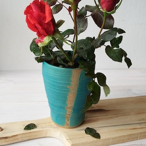 Blue Ceramic Vase, Pottery Vase, Modern Ceramic Vase, Pottery Flower Vase, Turquoise Vase, Pottery Flower Vase, Blue Vase, Turquoise Vessel