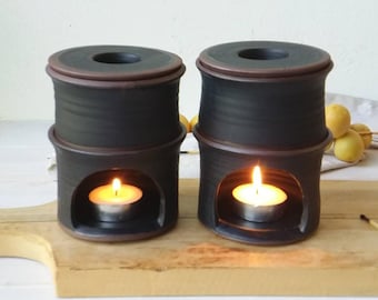 Black Ceramic Oil Diffuser, Essential Oil Burner For the home or spa