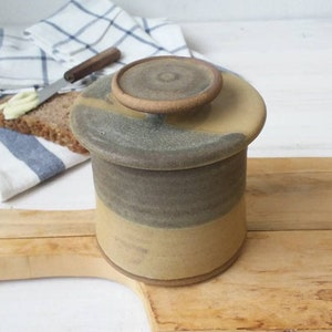 French Butter Crock, Rustic Beige Butter Keeper